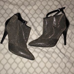 Sparkly stiletto booties